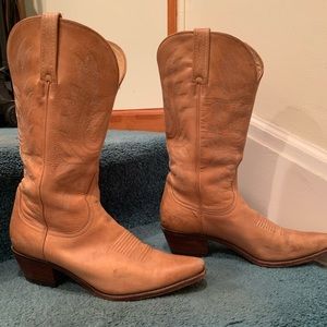 Lucchese Crazy Horse Tan Leather Womens Boots